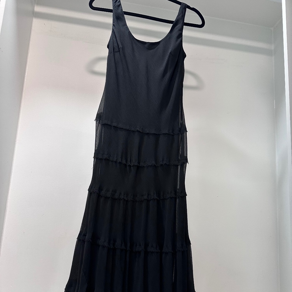 Vintage Ruffle Detail Formal Dress